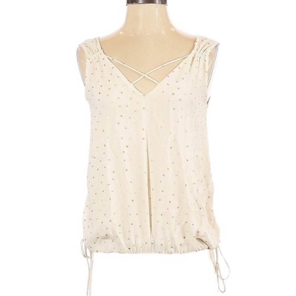 Zara ivory and gold dot tank top